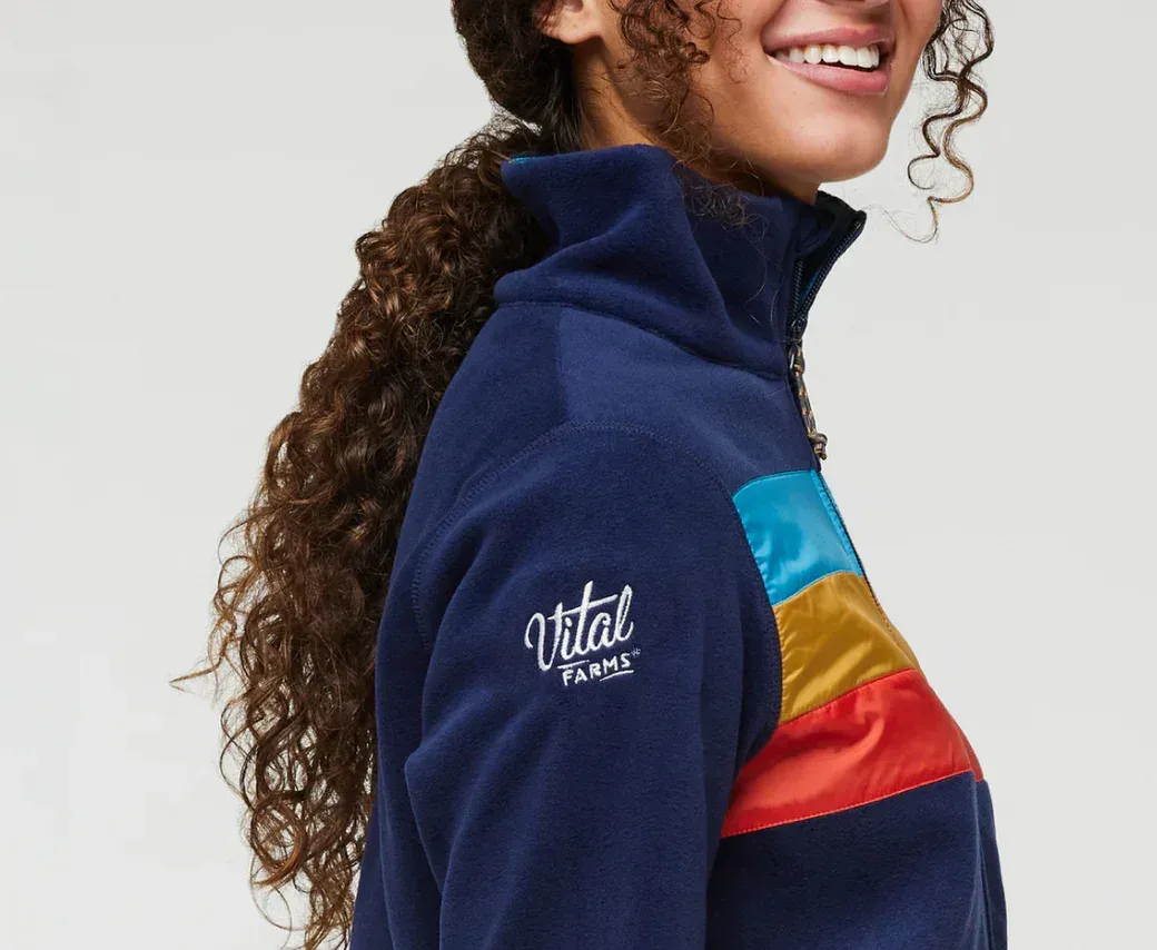 Cotopaxi vital farms branded fleece by anthem branding