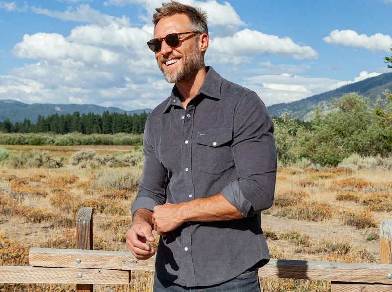 Criquet corduroy pearl snap charcoal by anthem branding 2