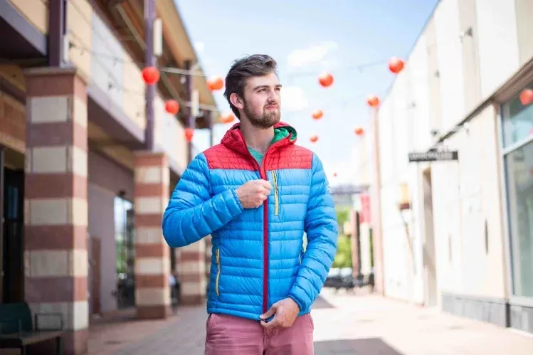 Custom google puffy jacket anthem branding