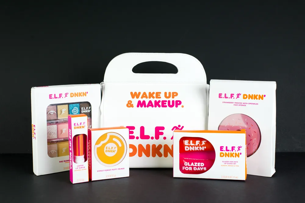 Custom makeup bag for elf dunkin by anthem branding
