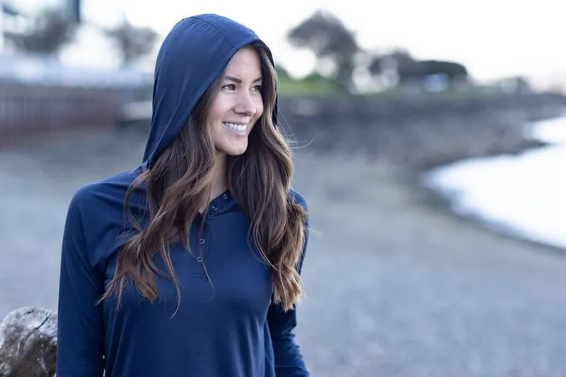 Cutter and buck coastline epic comfort eco recycled womens hooded shirt