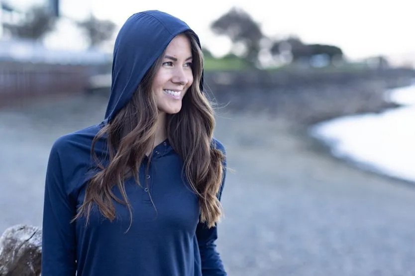 Cutter and buck coastline epic comfort eco recycled womens hooded shirt