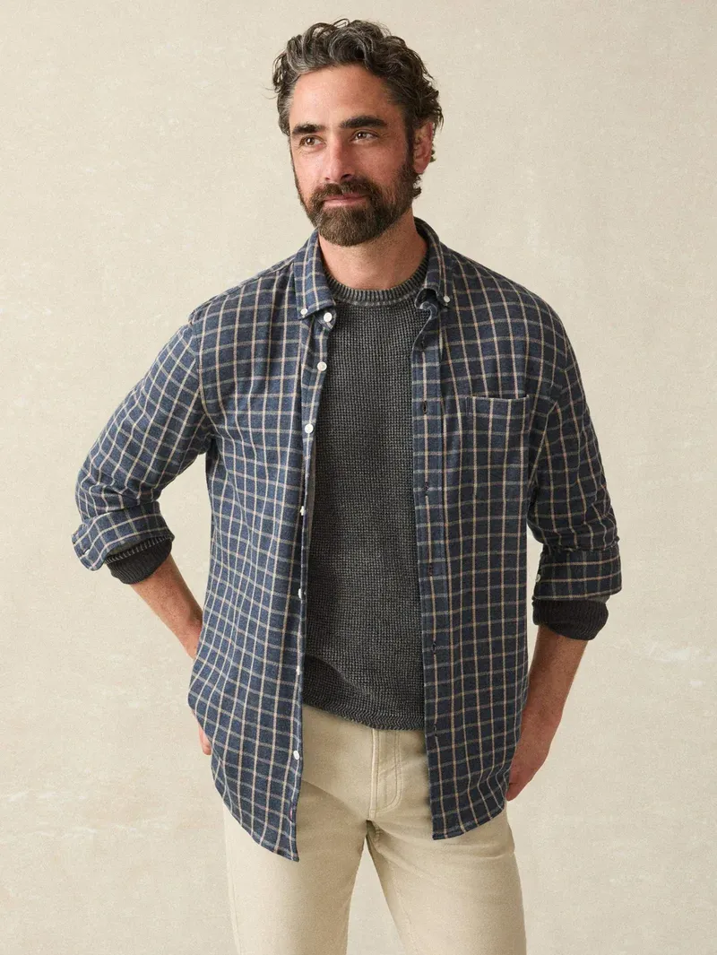 Faherty Coastline Knit Shirt Twilight Check Corporate Sales By Anthem branding