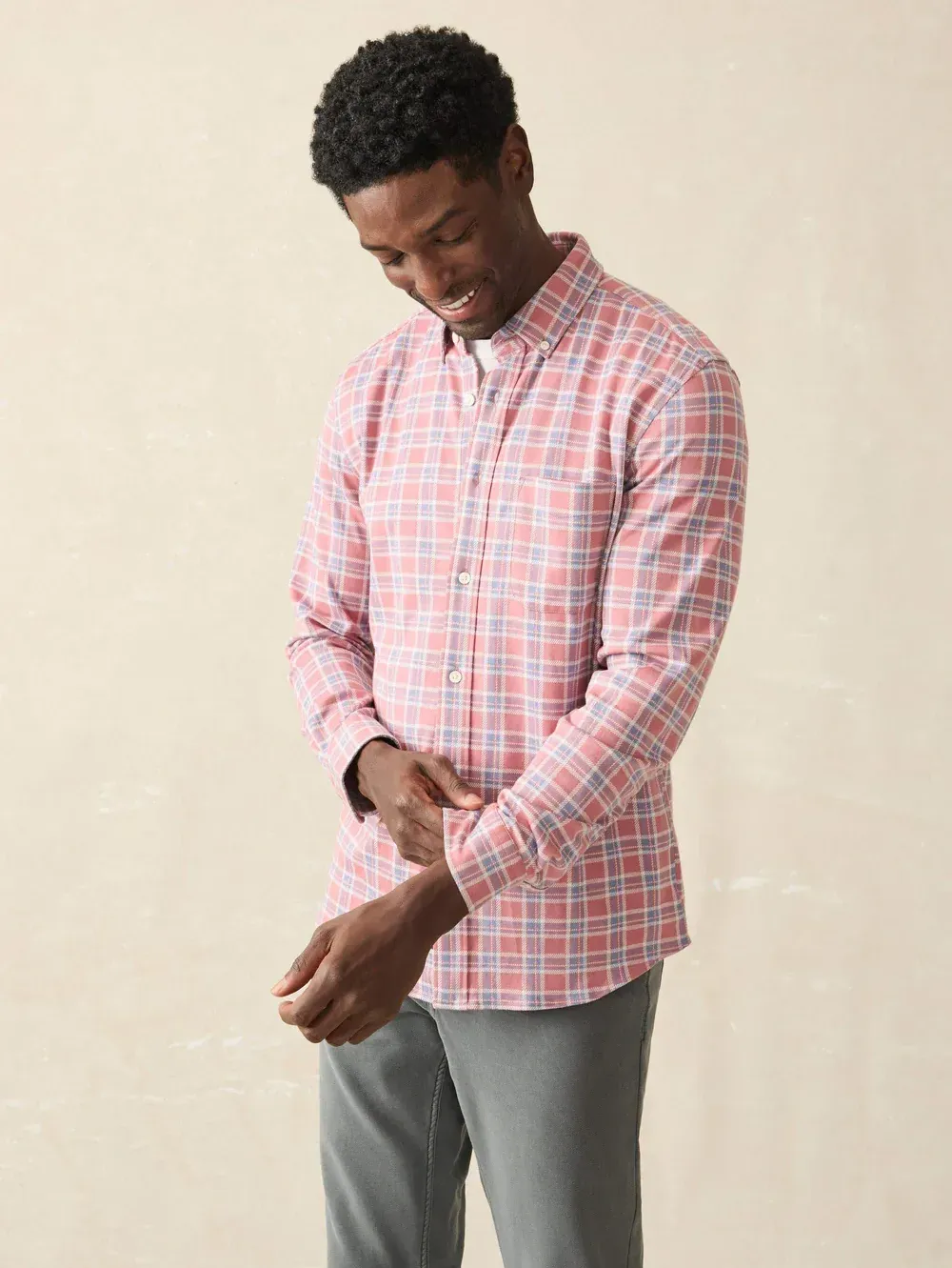 Faherty Coastline River Rose Plaid Check Corporate Sales By Anthem branding