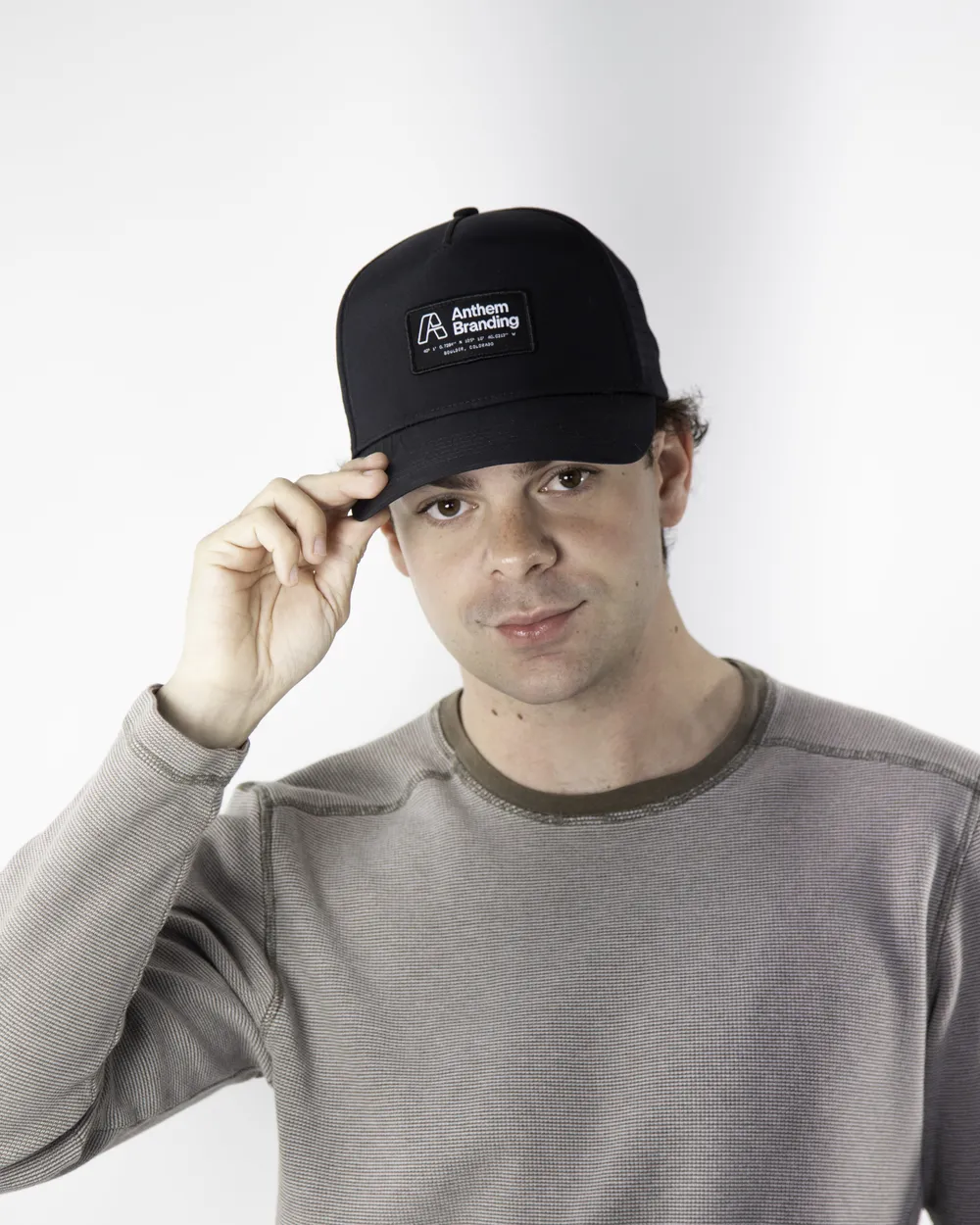 Golf hats 5 panel anthem branding lifestyle 1