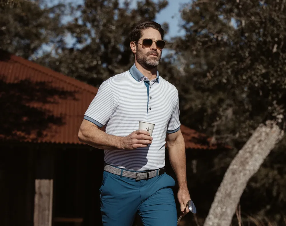 Greyson STRIPED POLOS corporate sales by anthem branding