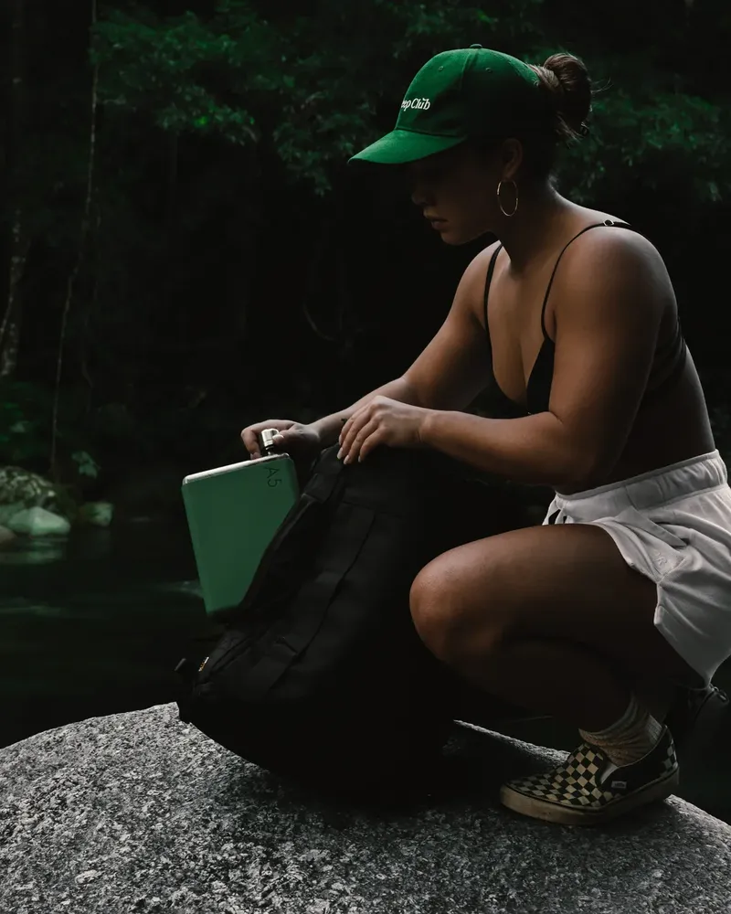 Memobottle A5 silicone sleeve moss green by anthem branding