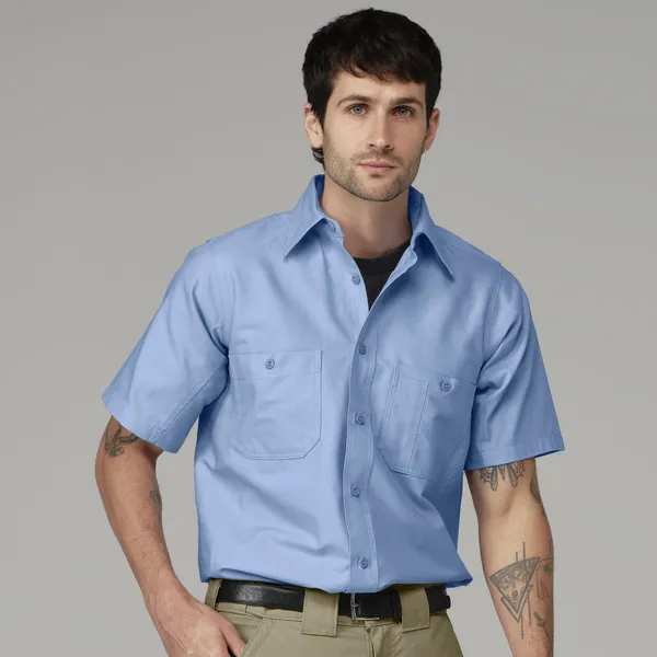 Men canvas short sleeve work shirt by anthem branding