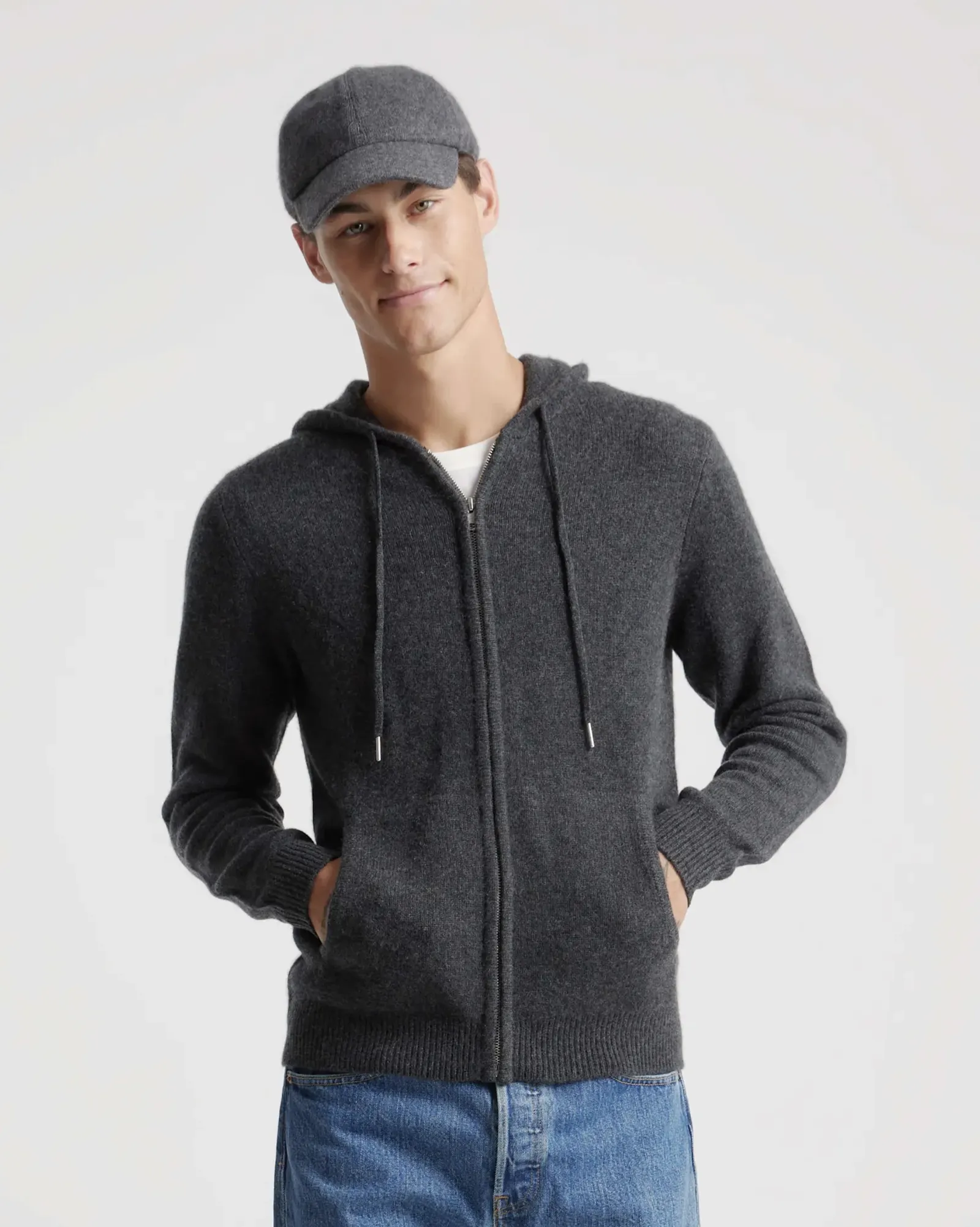 Quince cashmere full zip hoodie by anthem branding