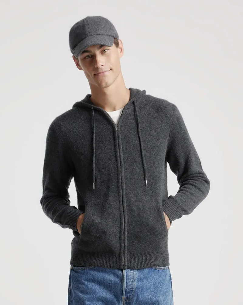 Quince cashmere full zip hoodie by anthem branding