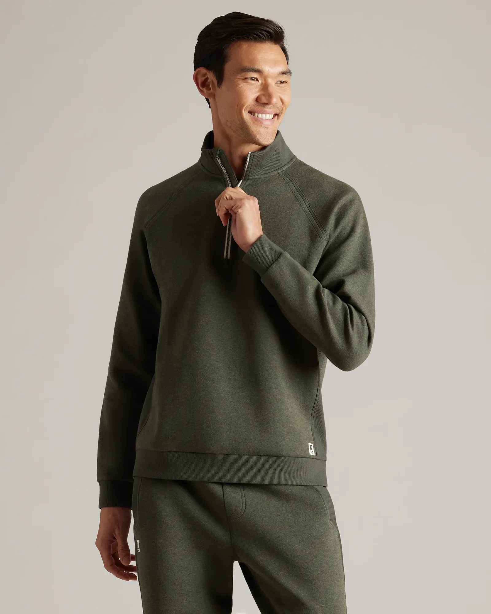 Rhone mens Heritage Midweight 14 Zip by anthem branding