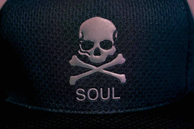 Soul Cycle 6 Panel Flat Brim Trucker Rubberized Patch Interior Woven Taping Label Snapback Closure 1