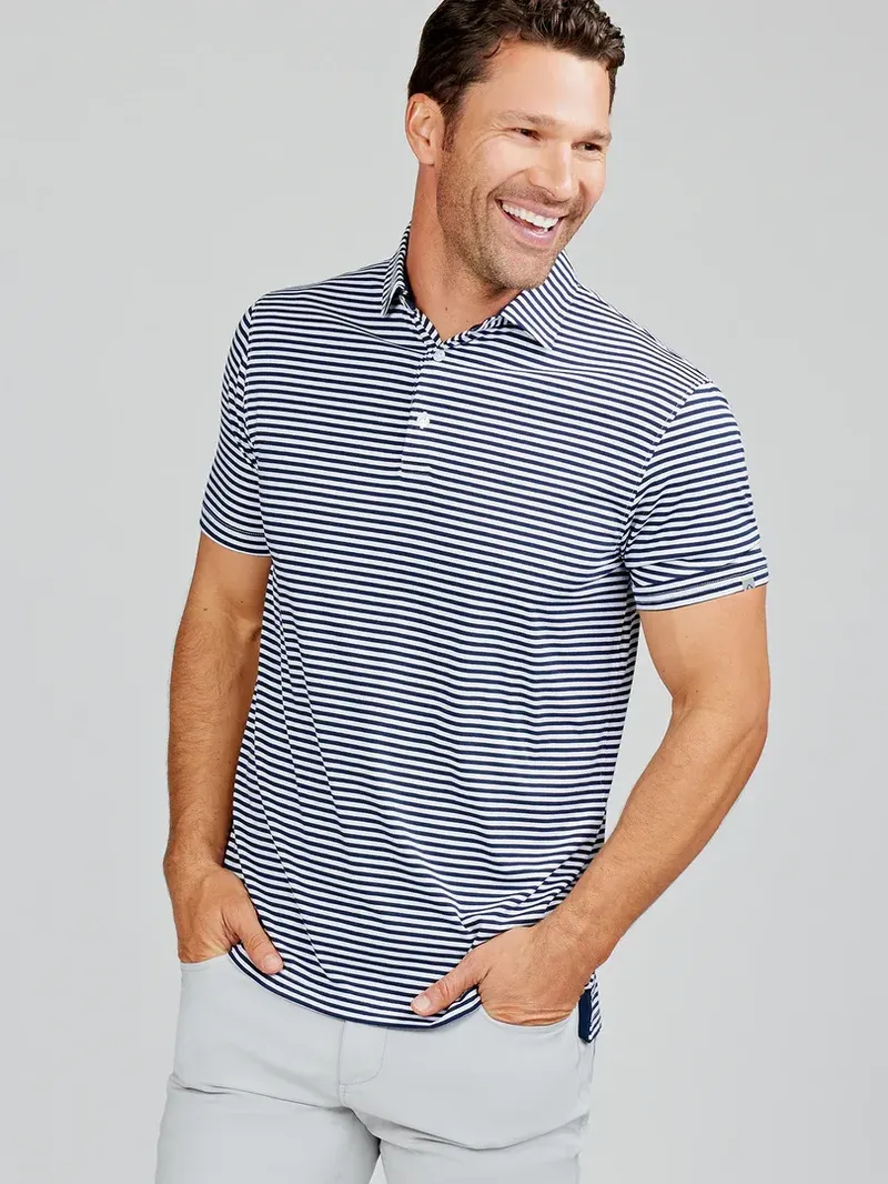 TASC cloud lightweight polo air stripe by anthem branding