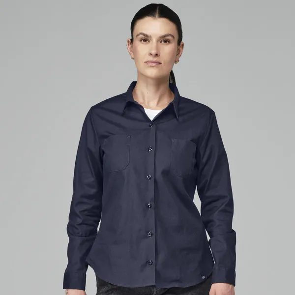 Womens Long Sleeve Industrial Work Shirt by dickies by anthem branding