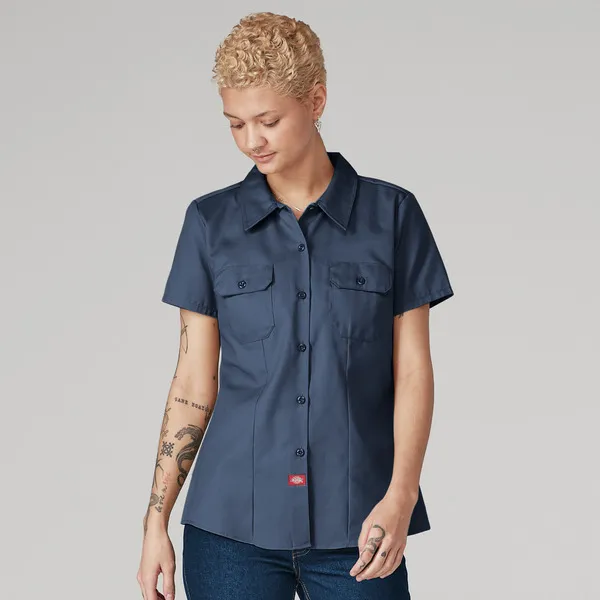 Womens Short Sleeve Traditional Work Shirt by dickies by anthem branding